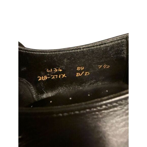 Lloyd & Haig Men\'s Custom Built Black Leather Cap Toe Oxford Dress Shoes Sz 7.5